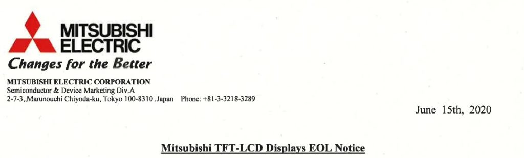 Mitsubishi EOL notice